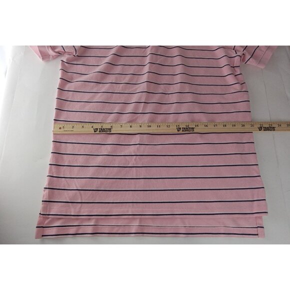 Polo Ralph Lauren Mens Golf Shirt Pink Striped Casual Short Sleeve Pony Large - Picture 7 of 9